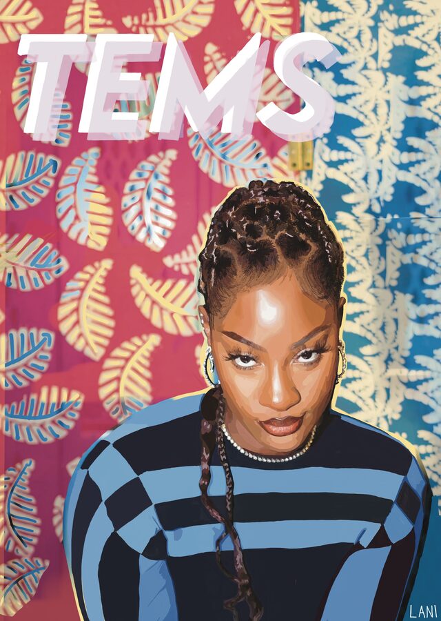 Tems digital portrait poster