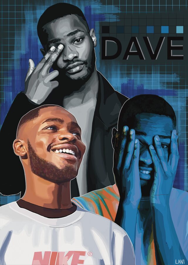 Dave digital portrait poster